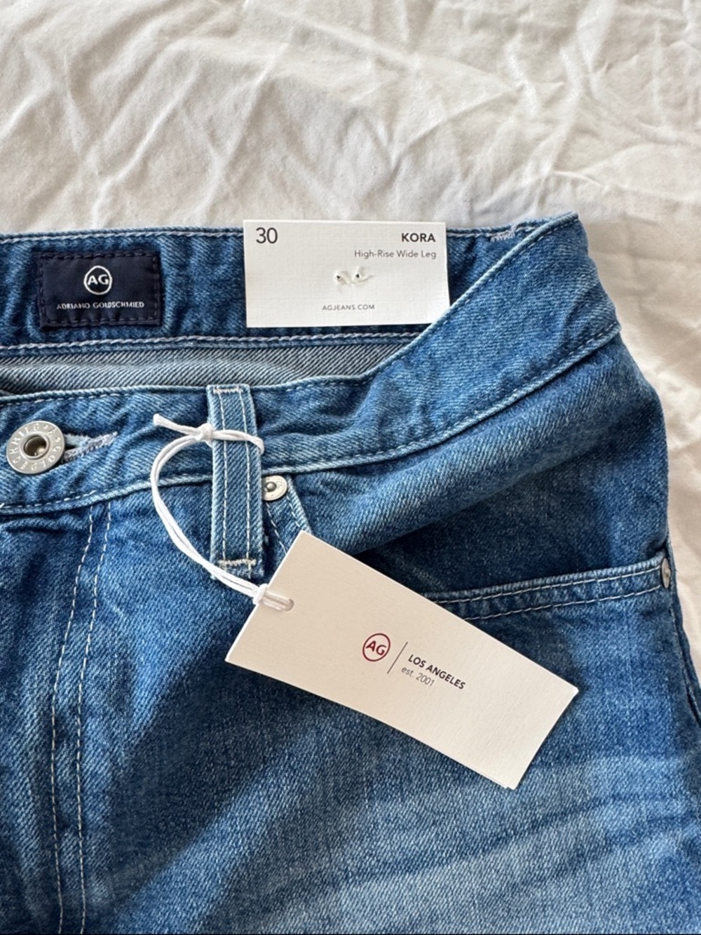 NWR AG Adriano Goldschmied Kora Wide-Leg High-Rise Jeans - Picture 3 of 5